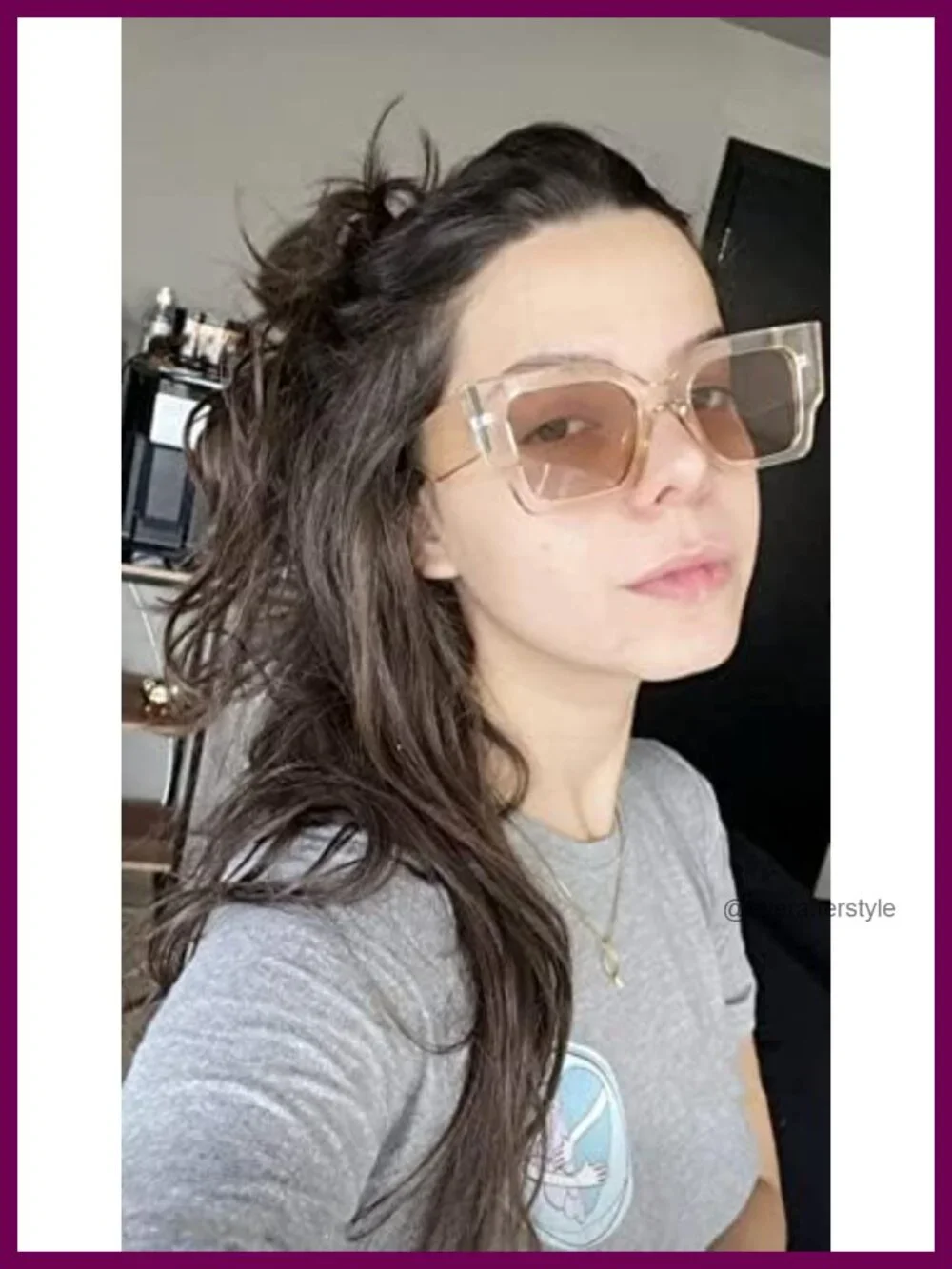 Oversized Square Sunglasses for Women UV400 Protection Retro Cat Eye